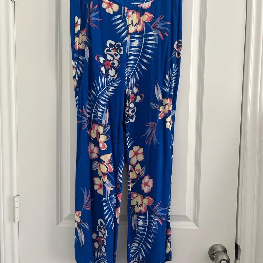 New Look Blue and Pink Wide Leg Jumpsuit